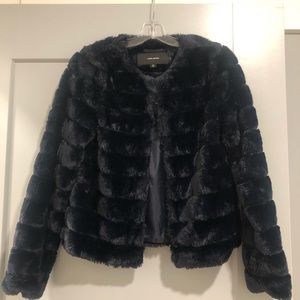 Vero Moda Navy Faux Fur Jacket